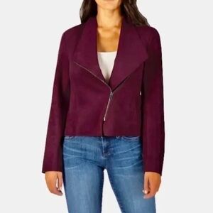 PHILOSOPHY FAUX LEATHER ZIP UP JACKET WOMENS LARGE